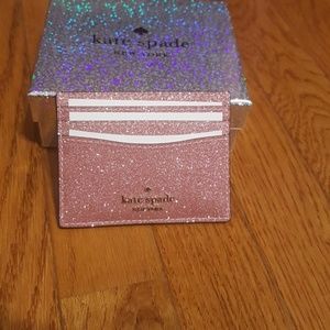 Kate Spade Rose pink slim card holder Final sale $